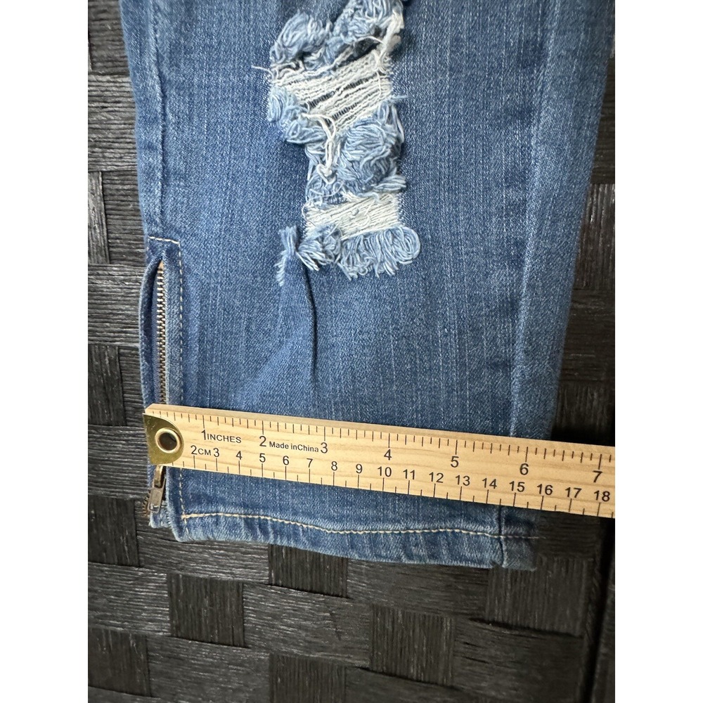Boom Boom Jeans Womans size 15 Distressed Skinny Zip Ankle - Picture 10 of 16